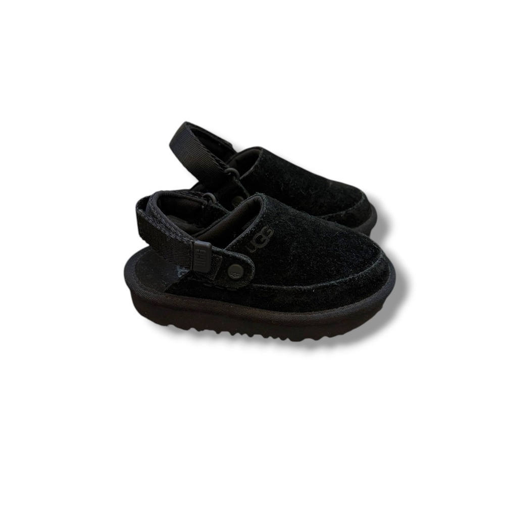 UGG Tasman Sport Toddler Size 7 Black Suede Backstrap Sandals 1159770T